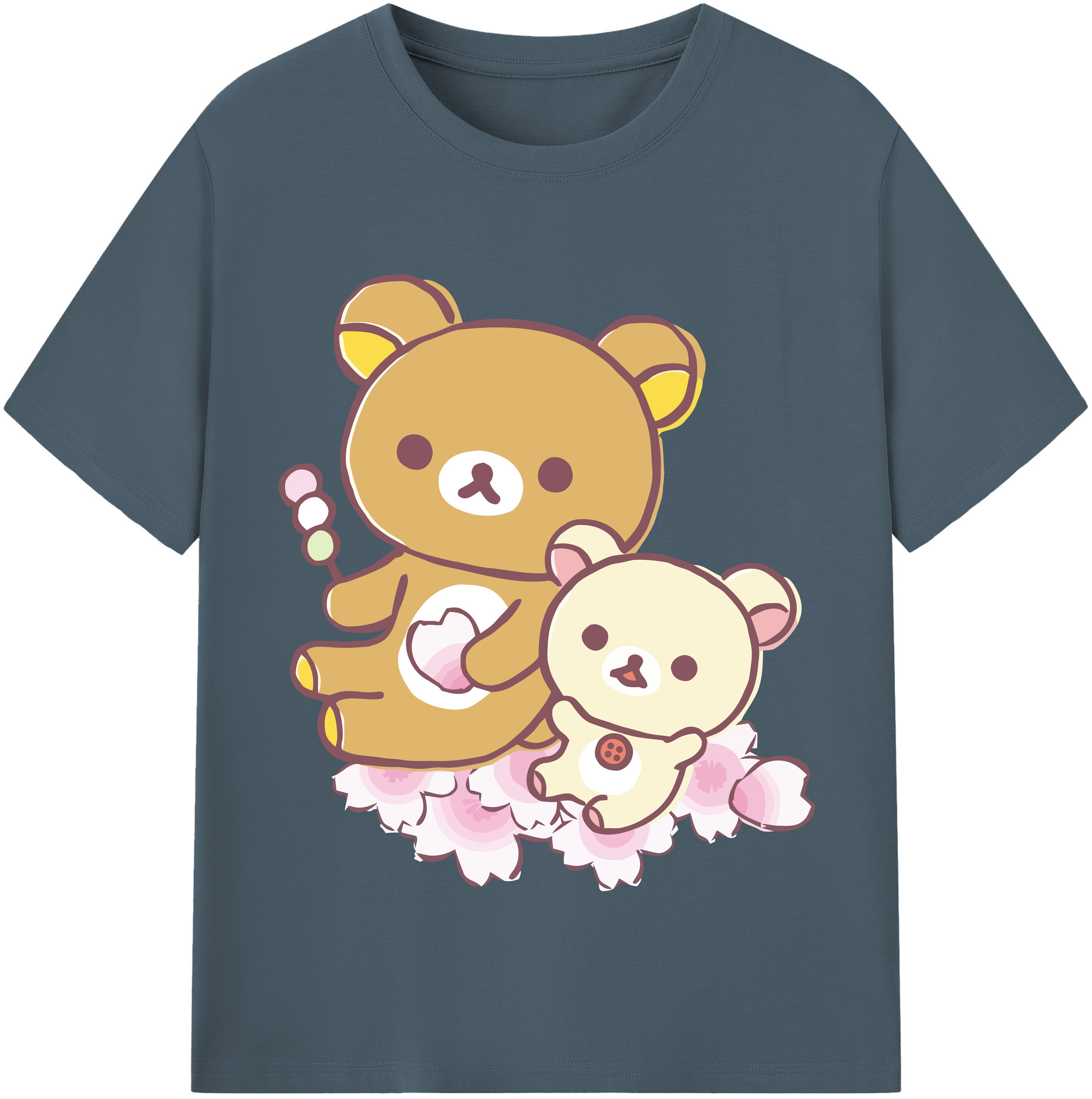 （画像用） リラックマ リラックマ キイロイトリ Rilakkuma Korilakkuma Kiiroitori 綿100％半袖Tシャツ（フロントプリント）
